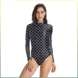 Women's Long-Sleeve Swimsuit Bodysuit-1