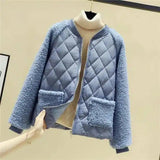 Quilted Jacket with Fleece Lining & Pockets-Blue-3