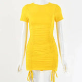 Mini Party Dress-Yellow-17