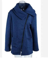 Plus Velvet Sweater Female Wool Sweater Coat-Blue-14