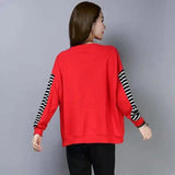 Pocket Red Black Round Neck Spring Single Commuter Cotton-Red-3