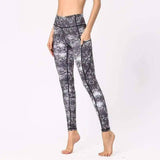 Printed pocket leggings-Grey-1