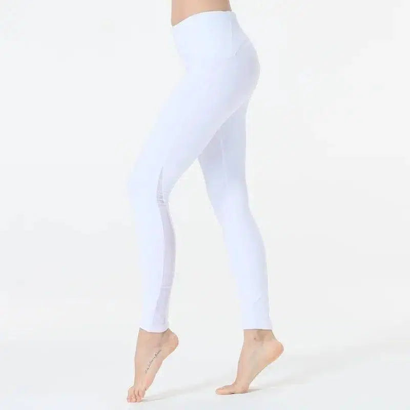 Quick-drying breathable yoga pants-White-4