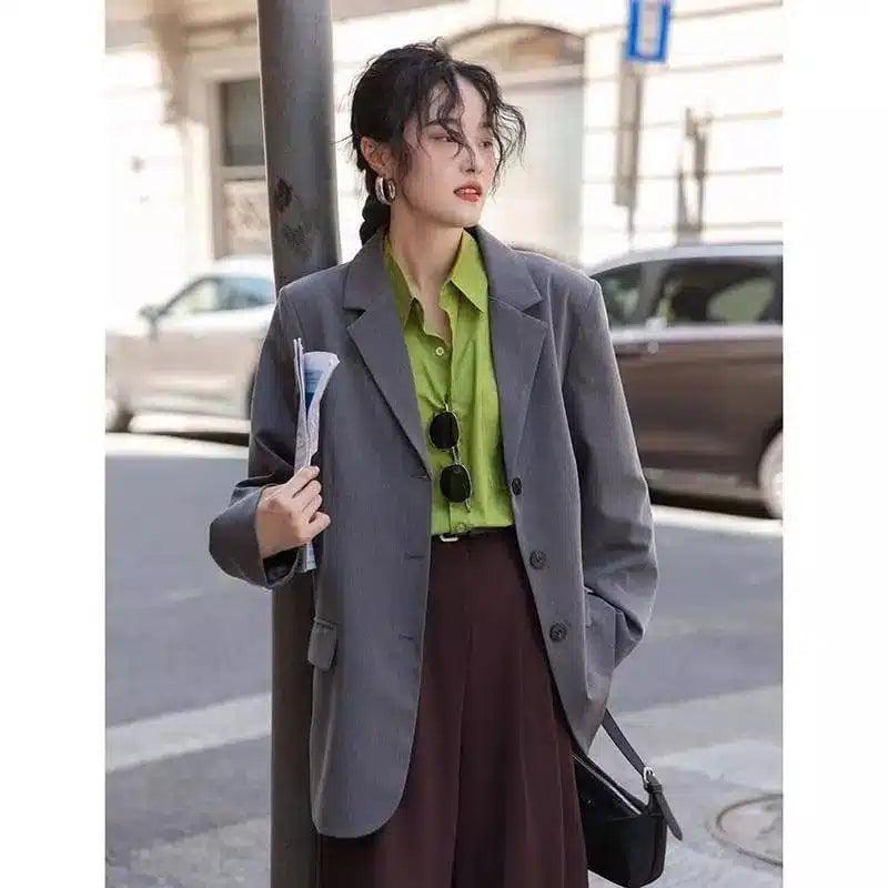 LOVEMI - Lovemi - Senior Sense Gray Casual Suit Jacket Women