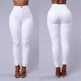 Casual Fashion Multi-Color Slim Slimming Pants-White-3