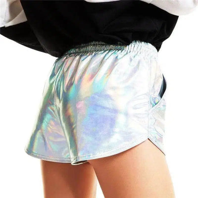 Shiny metallic casual booties shorts-3