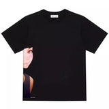 Graphic Tee with Anime Character Print-Black-1