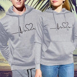 LOVEMI - Lovemi - Simple print hooded couple's sweater