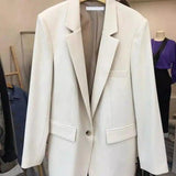 LOVEMI - Lovemi - Simple Temperament White Suit Jacket Women