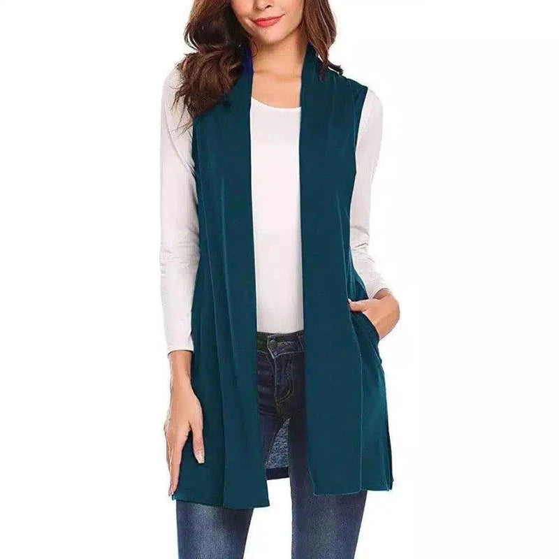 LOVEMI - Lovemi - Sleeveless Shawl Vest Vest Plus Size Top