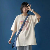 LOVEMI - Lovemi - Summer Design T-shirt Loose Japanese Half-sleeved