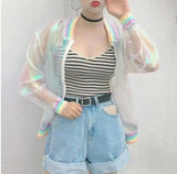 LOVEMI - Lovemi - Summer Wear Colorful Organza Stitching Rainbow