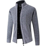 Sweater Jacket Stand Collar Hollow Solid Color Knit-1