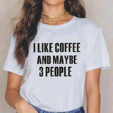 Funny Coffee Lover's Casual T-Shirt-White-1