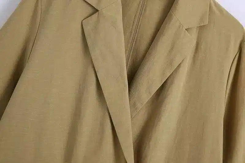 Classic Double-Breasted Trench Coat-Khaki-3