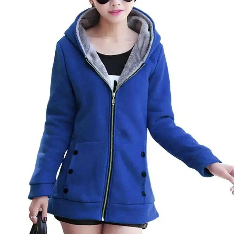 Cozy Cardigan Sweater with Hood for All Occasions-Blue-3