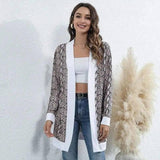 Tie-dye Christmas Leopard Print Knitted Cardigan Jacket-Snake print-16