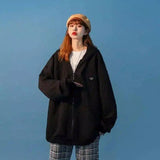 Oversized Casual Cotton Jacket for Women-Black-3