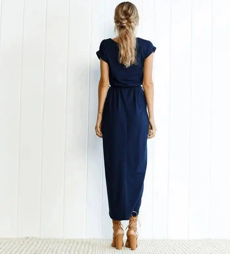 Versatile Wrap Midi Dress in Assorted Colors-6