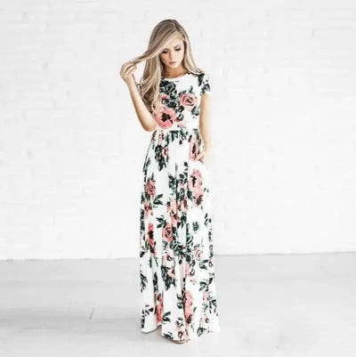 LOVEMI - Lovemi - Women's Flower Printing Maxi Dress