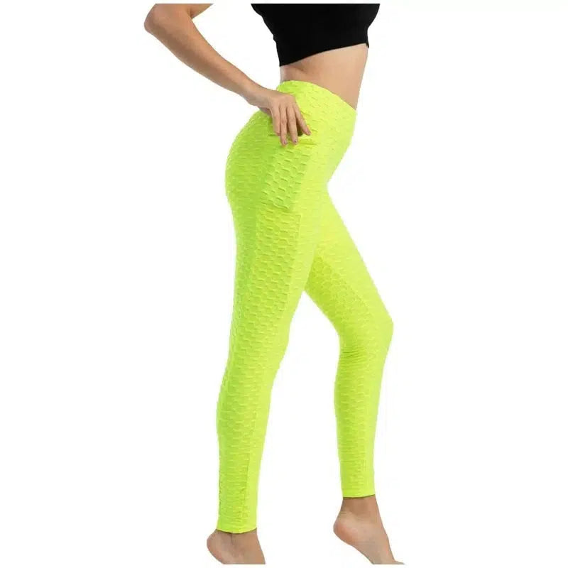 Women's High Stretch Hip-lifting Slim-fit Sweat-absorbent-Fluorescent green-4