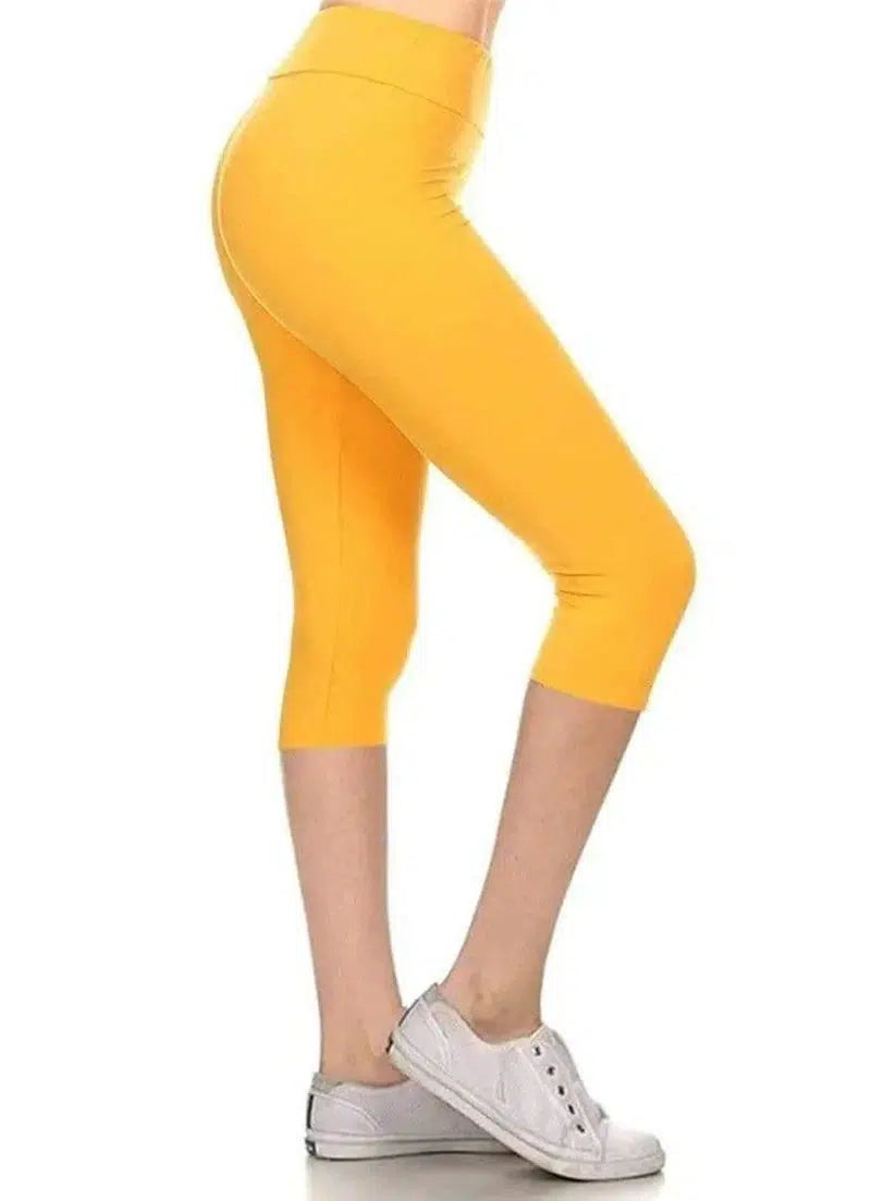 Women's Modal Leggings-Yellow-4