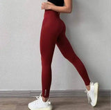 Women's Yoga Fitness Pants-Red wine-1