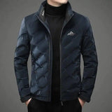 Youth down jacket short padded lapels keep warm trend-Navy-2