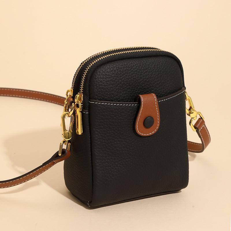 Lychee Pattern Mobile Phone Bag Small High Quality Leather Crossbody Bags For Women Wallet-4