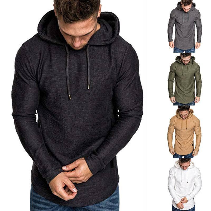 Men Hoodie Sweatshirt Casual Long Sleeve Slim Tops Gym-1