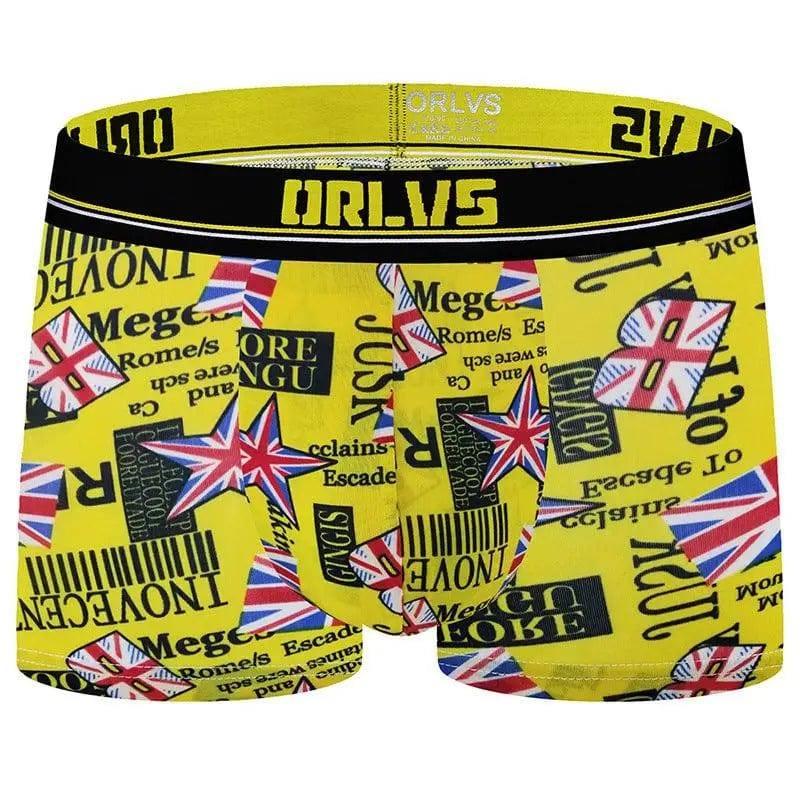 Men's underwear cotton boxer-Yellow-5