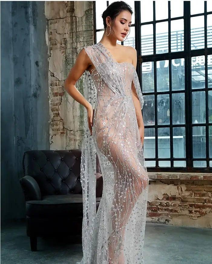 Chic One-Shoulder Sequin Gown | Elegant Evening Dress-1