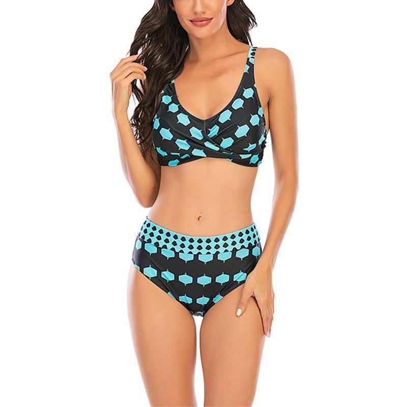 New Printed Swimwear Colorful Pattern Swimwear with Chest-6