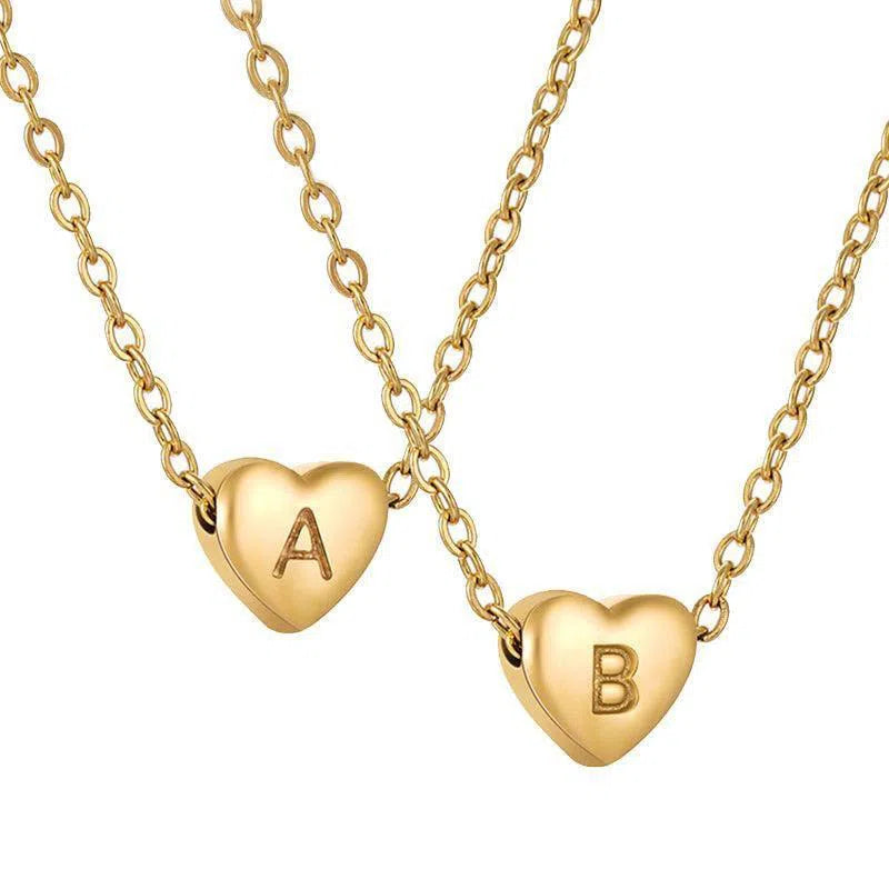 Ins Style Love Letter Necklace Women Stainless Steel Heart-shaped Niche Clavicle Chain Fashion Necklace-1