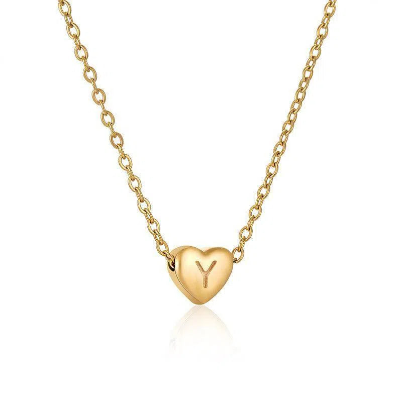 Ins Style Love Letter Necklace Women Stainless Steel Heart-shaped Niche Clavicle Chain Fashion Necklace-29