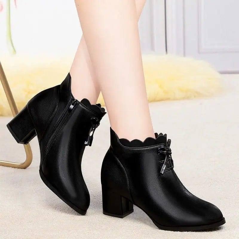 Plus Size Mother Shoes Cotton Shoes Women Autumn And Winter-Black single lining-1