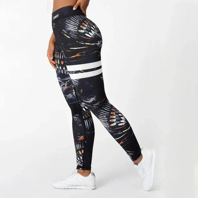 Printed Yoga Pants Hip-up High Waist Leggings Sports Yoga-Black-2