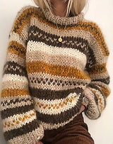 Rainbow sweater casual warm sweater-Apricot Khaki-6