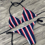 Sequins sexy bikini split swimsuit ladies-Stripe3-12