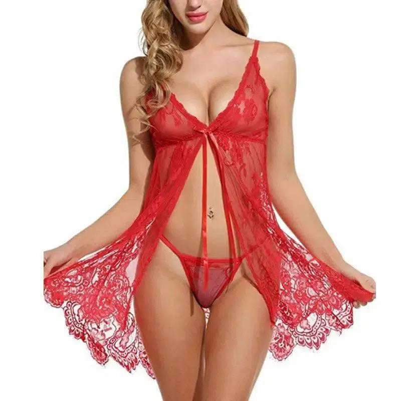 Cardigan Eyelash Slings Lingerie-Red-3