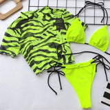 Sexy flame print strappy bikini-GreenB-2