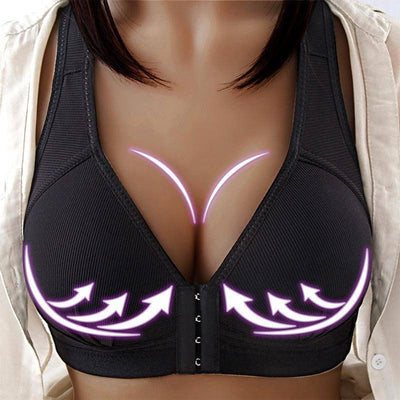 Sexy Push Up Bra Front Closure Solid Color Brassiere-front style1-B-7