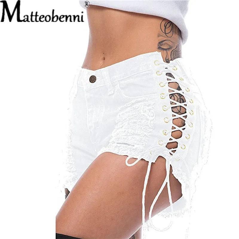 Ripped Tassel Jeans Streetwear-White-3