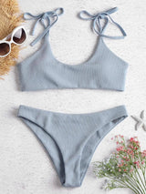 strapless low waist bikini-Blue-2