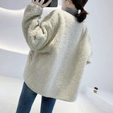 Short Lamb Hair Loose All-match Stitching Fur Short Coat-3