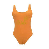 Shou One-piece Swimsuit, Simple And Sexy Backless-Orange-11