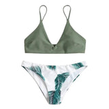 Small split swimsuit-ArmyGreen-4