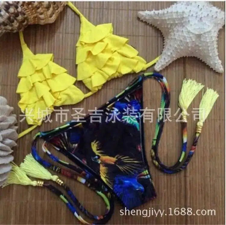 speed selling explosion, Brazil bikini suit, sexy lady-Yellow-4