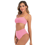 Split Swimsuit Women Bikini European And American Sexy High-LightPink-3