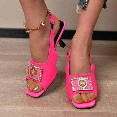 Square Toe High Heel Sandals-4